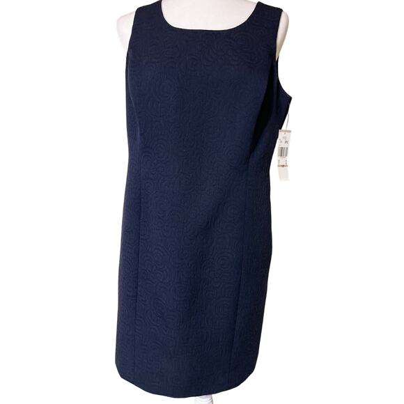NEW Kasper Women's Crepe Topper Jacket & Sheath Sleeveless Dress Suit Blue 12P - Picture 2 of 9